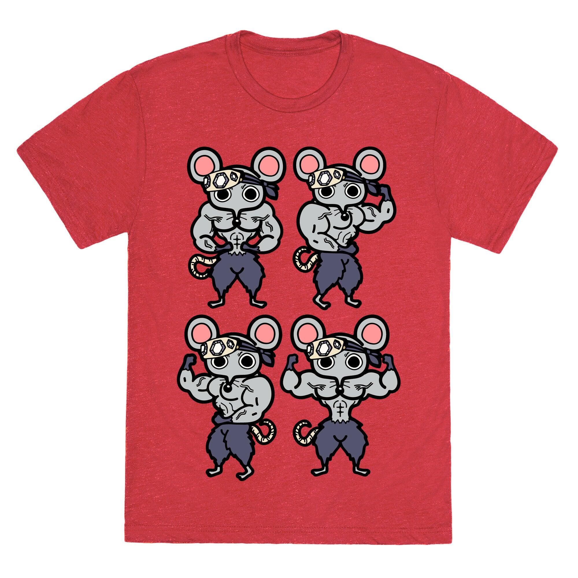 Muscle Mice Pattern Parody Unisex Triblend Tee
